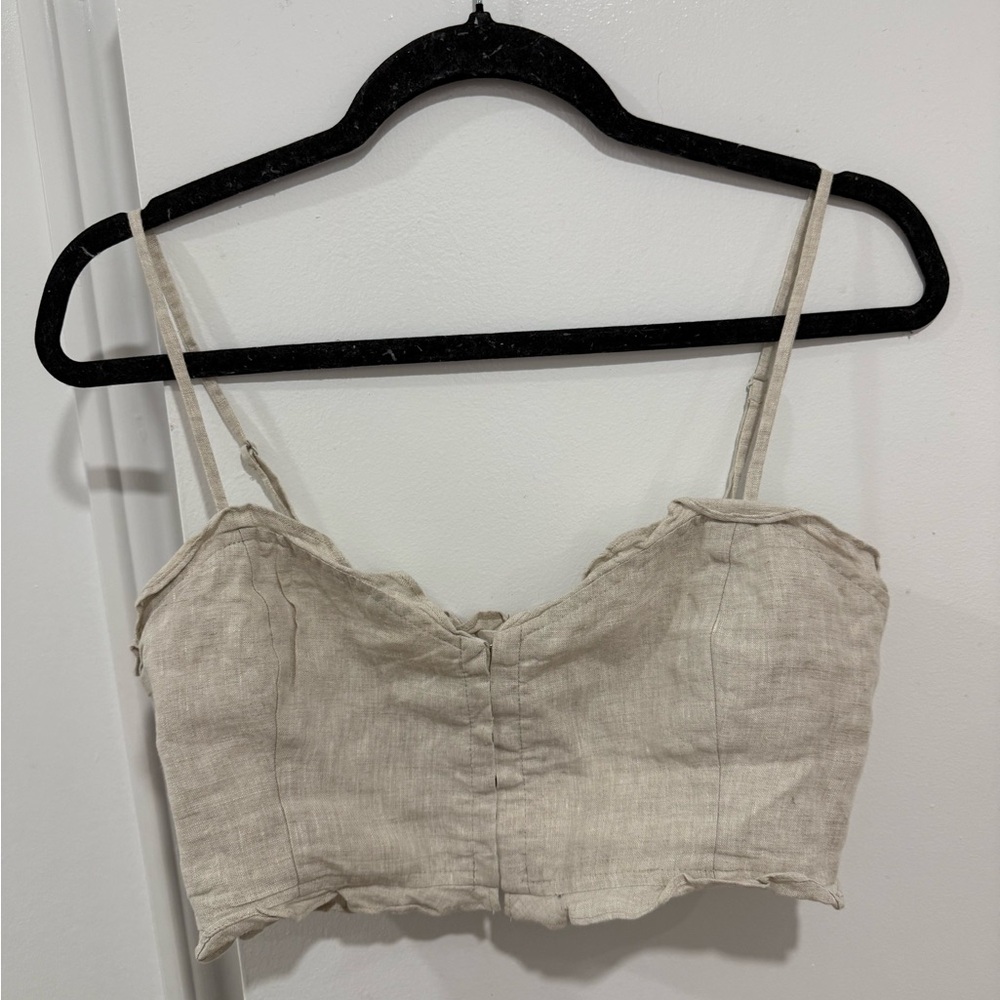 Wilfred Linen Crop Bustier Clasp Top